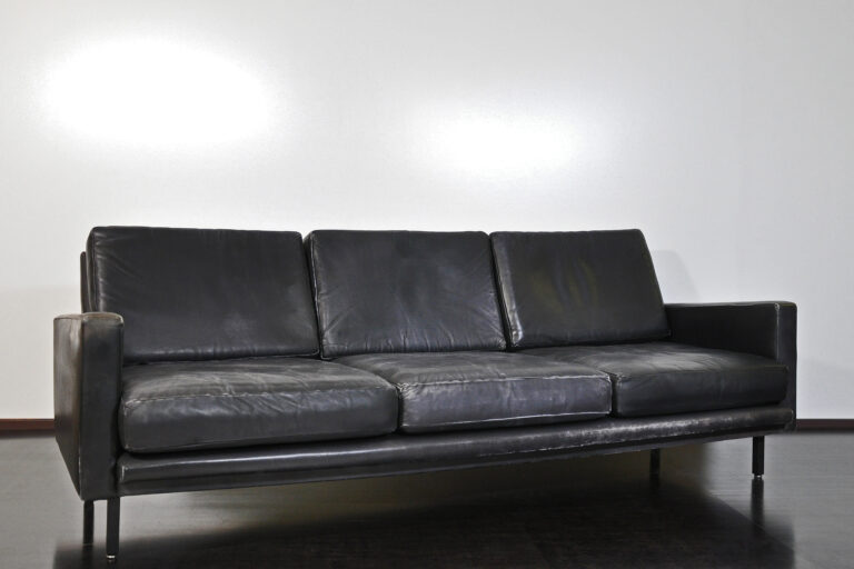 3er Ledersofa “Loose Cushion Sofa” George Nelson